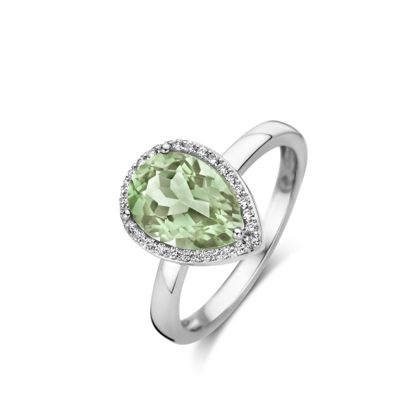 Bague One More  Etna prasiolite et Diamants Or Blanc