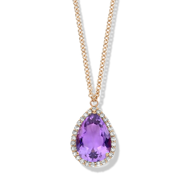 Collier One More  Etna améthyste et Diamants Or Rose