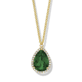 Collier One More  Etna tourmaline verte et Diamants Or Jaune