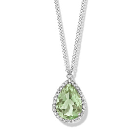 Collier One More  Etna prasiolite et Diamants Or Blanc