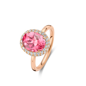 Bague One More  Etna tourmaline rose et Diamants Or Rose