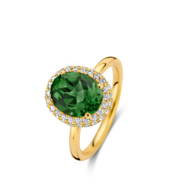 Bague One More  Etna tourmaline verte et Diamants Or Jaune