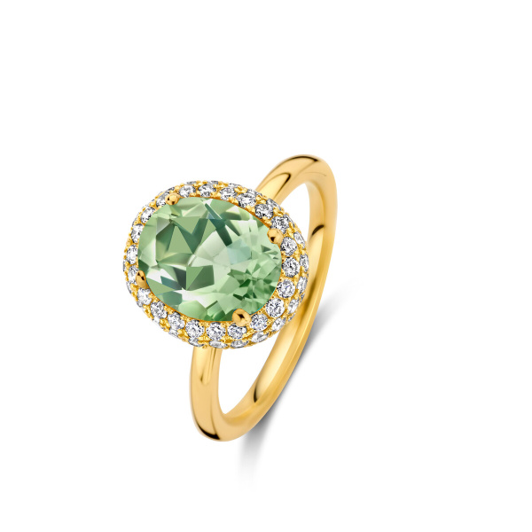 Bague One More  Etna prasiolite et Diamants Or Jaune