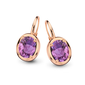 Boucles d'oreilles One More  Etna améthyste Or Rose
