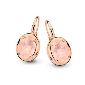Boucles d'oreilles One More  Etna quartz rose Or Rose