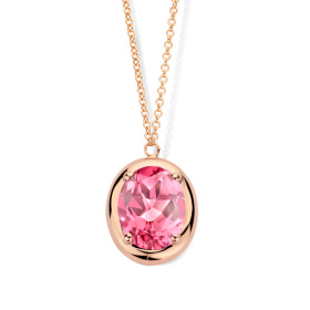 Collier One More  Etna tourmaline rose Or Rose
