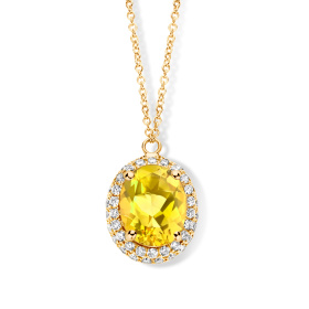 Collier One More  Etna citrine et Diamants Or Jaune