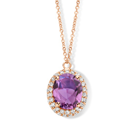 Collier One More  Etna améthyste et Diamants Or Rose