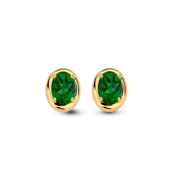 Boucles d'oreilles One More  Etna tourmaline verte Or Jaune