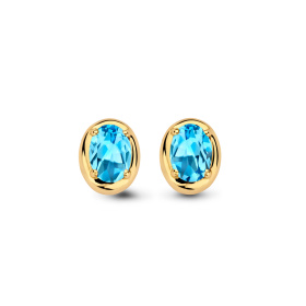 Boucles d'oreilles One More  Etna topaze Swiss Blue Or Jaune