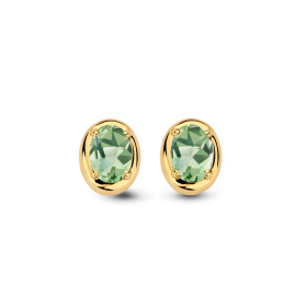 Boucles d'oreilles One More  Etna prasiolite Or Jaune