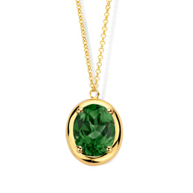 Collier One More  Etna tourmaline verte Or Jaune