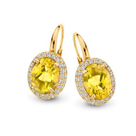 Boucles d'oreilles One More  Etna citrine et Diamants Or Jaune