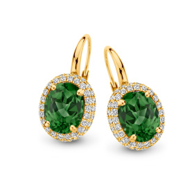 Boucles d'oreilles One More  Etna tourmaline verte et Diamants Or Jaune