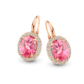 Boucles d'oreilles One More  Etna tourmaline rose et Diamants Or Rose
