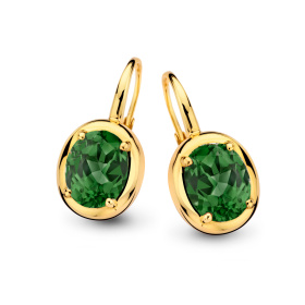 Boucles d'oreilles One More  Etna tourmaline verte Or Jaune