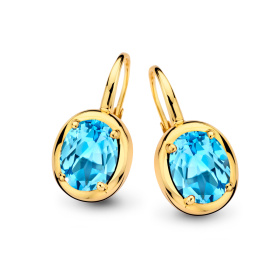 Boucles d'oreilles One More  Etna topaze Swiss Blue Or Jaune