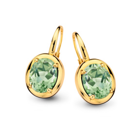 Boucles d'oreilles One More  Etna prasiolite Or Jaune