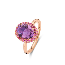 Bague One More  Etna améthyste et saphir rose Or Rose