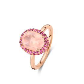 Bague One More  Etna quartz rose et saphir rose Or Rose