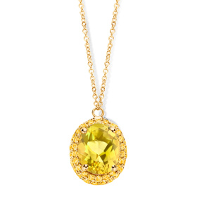 Collier One More  Etna citrine et et saphir jaune Or Jaune