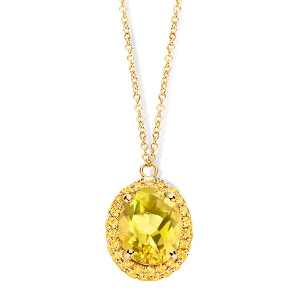 Collier One More  Etna citrine et et saphir jaune Or Jaune