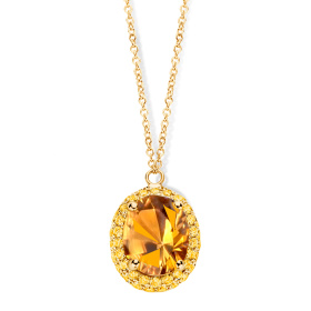 Collier One More  Etna citrine orange et et saphir jaune Or Jaune