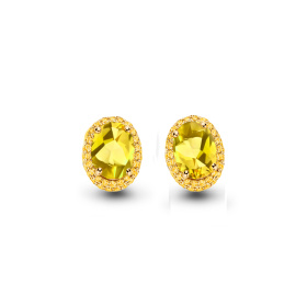 Boucles d'oreilles One More  Etna citrine et et saphir jaune Or Jaune