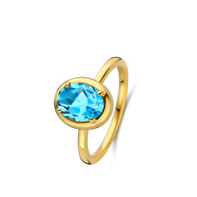Bague One More  Etna topaze Swiss Blues Or Jaune