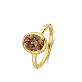 Bague One More Etna quartz fumé Or Jaune