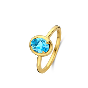 Bague One More  Etna topaze Swiss Blues Or Jaune