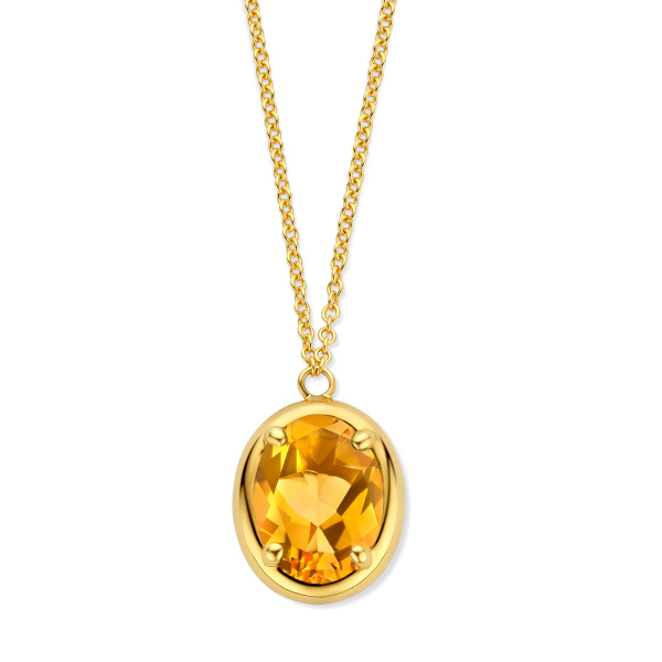 Collier One More  Etna citrine orange Or Jaune