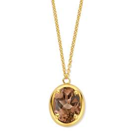 Collier One More Etna quartz fumé Or Jaune