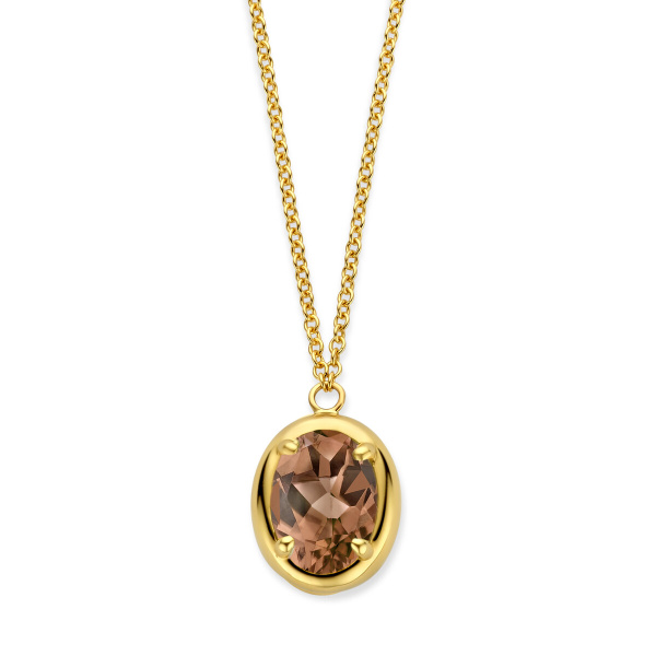 Collier One More  Etna quartz fumé Or Jaune