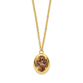 Collier One More Etna quartz fumé Or Jaune