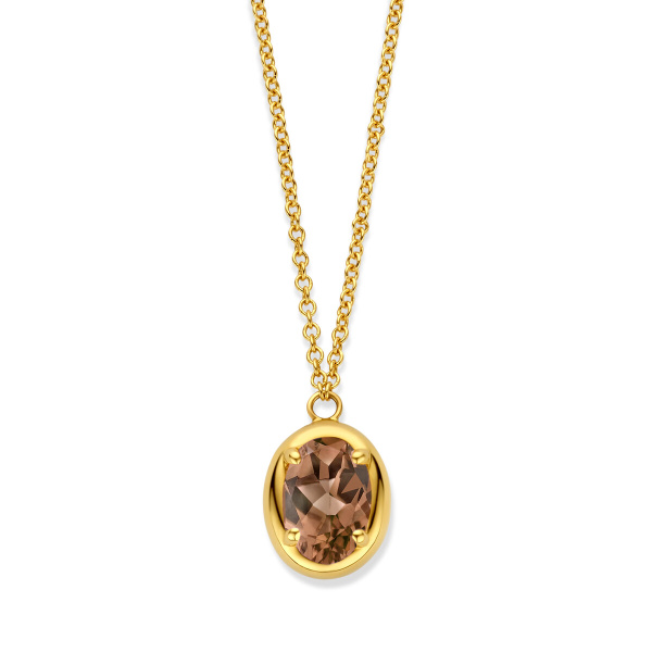 Collier One More  Etna quartz fumé Or Jaune