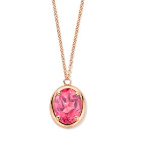 Collier One More  Etna tourmaline rose Or Rose