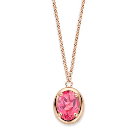 Collier One More  Etna tourmaline rose Or Rose