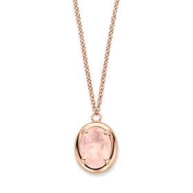Collier One More Etna quartz rose Or Rose
