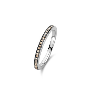 Bague One More  Ischia Basics Diamants bruns Or Blanc
