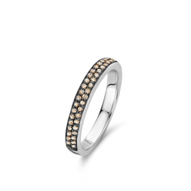 Bague One More  Ischia Basics Diamants bruns Or Blanc
