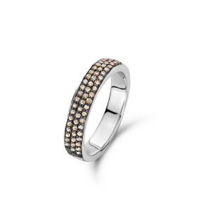 Bague One More  Ischia Basics Diamants bruns Or Blanc