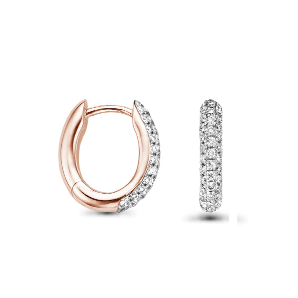Boucles d'oreilles One More Créoles Ischia Basics Diamants Or Rose