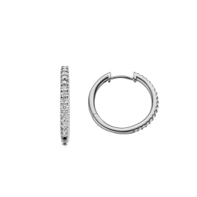 Boucles d'oreilles One More Créoles Ischia Basics Diamants Or Blanc