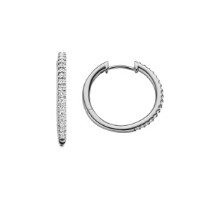 Boucles d'oreilles One More Créoles Ischia Basics Diamants Or Blanc