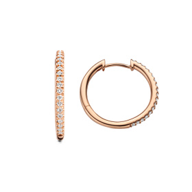 Boucles d'oreilles One More Créoles Ischia Basics Diamants Or Rose