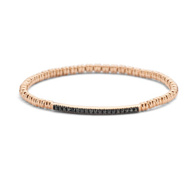 Bracelet One More  Ischia Basics (175 cm) Diamants noirs Or Rose