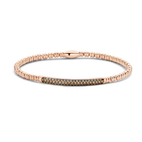 Bracelet One More  Ischia Basics (175 cm) Diamants bruns Or Rose