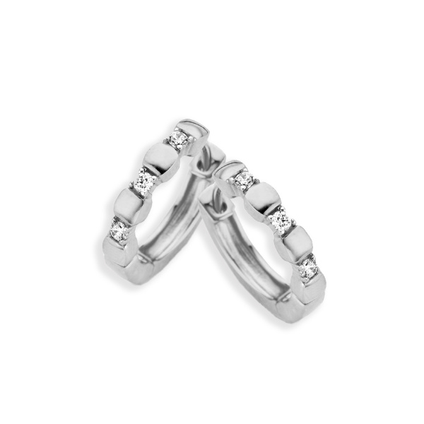 Boucles d'oreilles One More  Ischia Basics Diamants Or Blanc