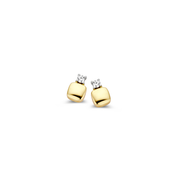 Boucles d'oreilles One More  Ischia Basics Diamants Or Jaune et blanc